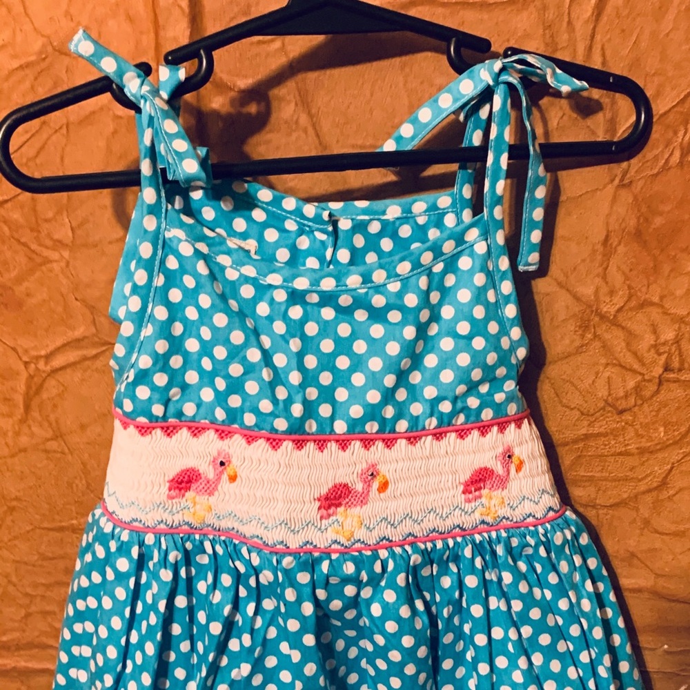Girls flamingo themed smocked dress Marmellata- 4T